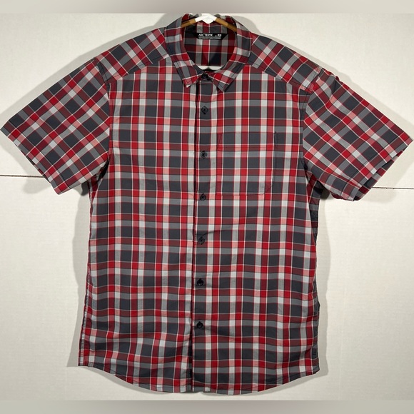 Arcteryx Men’s Plaid Short Sleeve Button Up Shirt Sz M Cotton Polyester - Picture 1 of 10